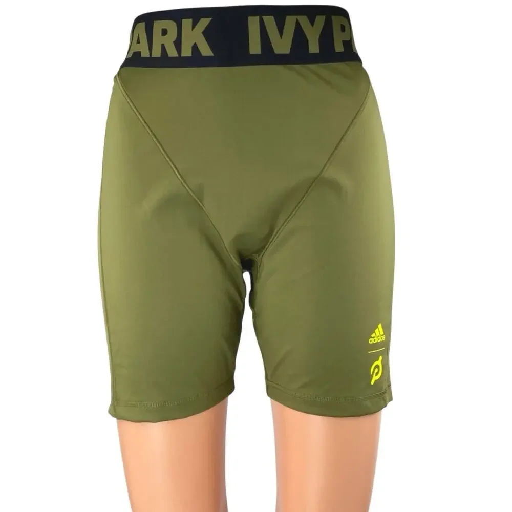 Adidas Ivy Park Peloton Women's Olive Green High Waisted Cycling Biker Shorts L